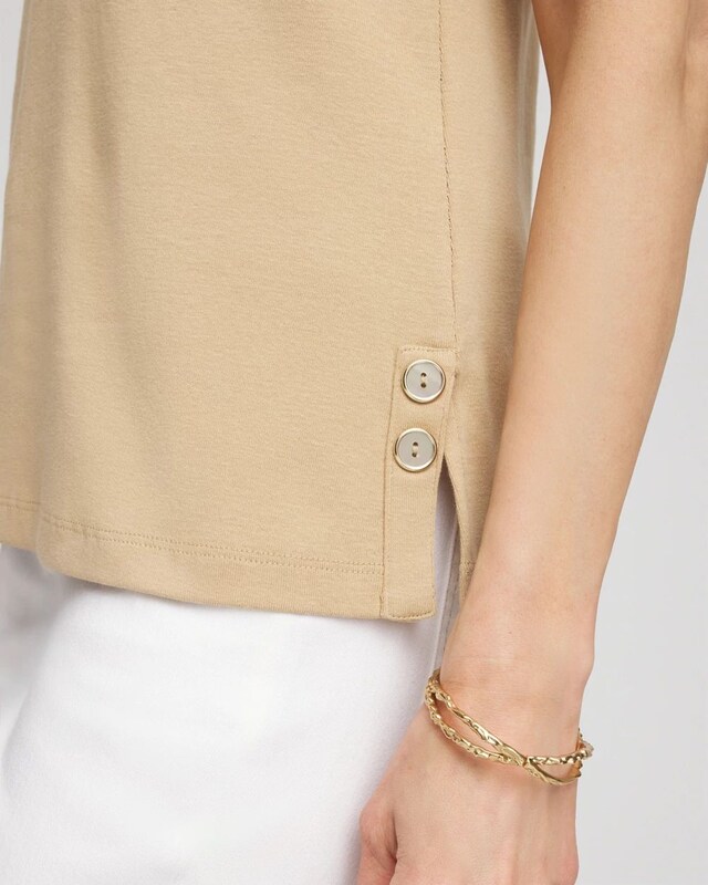 Sleeveless V-Neck Button Tank - image 4